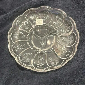 Crystal Clear Glass 9” Sectional Plate
